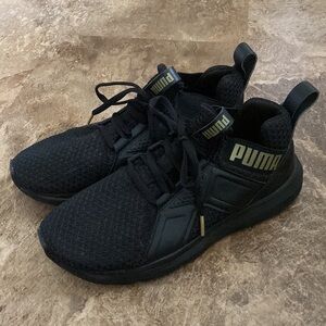Puma Enzo Mesh Black Gold Women’s Sneakers 8 Running Shoes